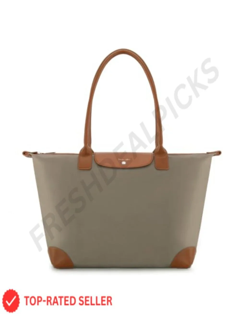 Large Nylon Tote Bag with Zipper Lightweight Foldable Shoulder Work Bag